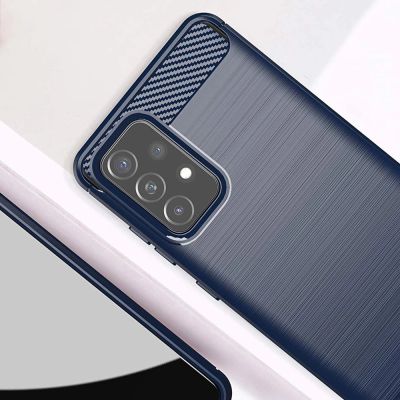 2. Carbon Case elastyczne etui pokrowiec Samsung Galaxy A72 4G niebieski
