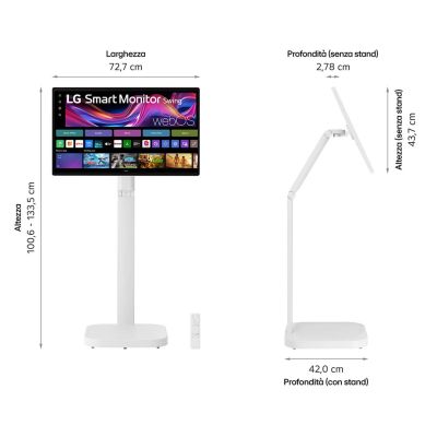 2. LG LCD 32U889SA-W 32-calowy telewizor biały