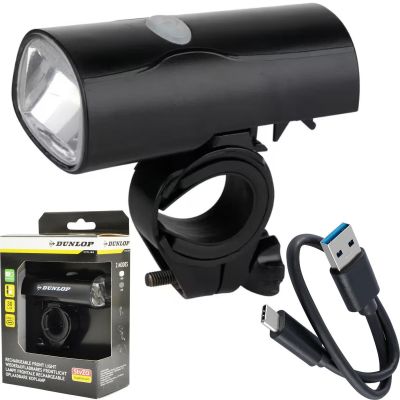 9. LAMPKA ROWEROWA PRZEDNIA LED USB-C CERTYFIKAT 2 TRYBY DUNLOP
