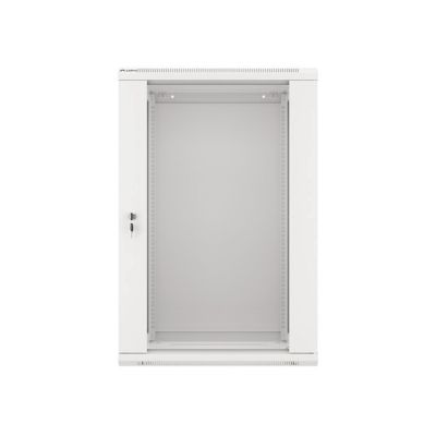 4. Szafa rack Lanberg WF01-6418-10S (18U; 901mm / 600mm / 450 mm; wisząca; Szklane; 19''; kolor szary)