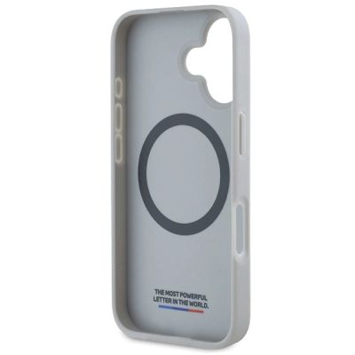 7. Etui BMW M Carbon Tricolor Line MagSafe na iPhone 16 - szare