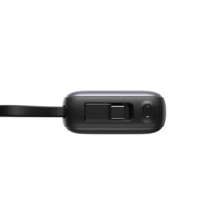6. Powerbank Joyroom JR-PBF27 10000mAh 22.5W z wbudowanymi kablami USB-C i Lightning - czarny
