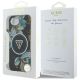 8. Etui Guess IML Metal Glitter Flowers Triangle MagSafe na iPhone 16e - czarne