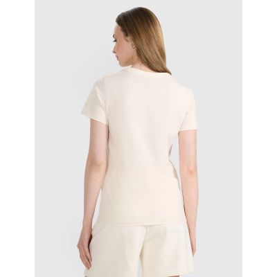 4. T-shirt regular z nadrukiem damski 4F 4FRSS25TTSHF2693-11S