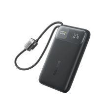 Powerbank Baseus EnerFill FC11 10000mAh 22.5W z wyświetlaczem cyfrowym i dwoma wbudowanymi kablami - czarny
