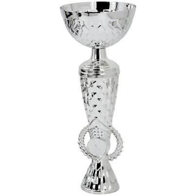 PUCHAR METALOWY SREBRNY 23,5 CM TRYUMF