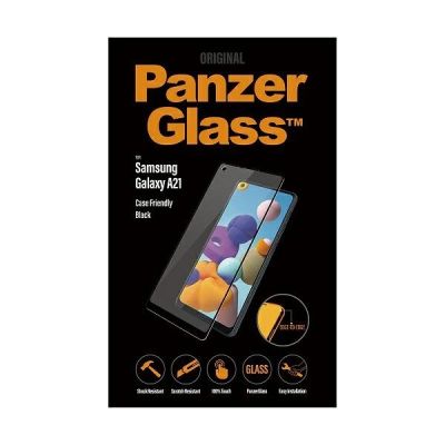 3. Szkło hartowane PanzerGlass E2E Regular na Samsung Galaxy A21 - z czarną ramką