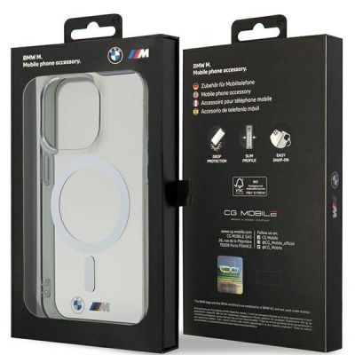 8. Etui BMW Silver Ring MagSafe na iPhone 14 Pro Max - przezroczyste