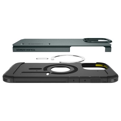 7. Etui Spigen Tough Armor MagSafe z podstawką na iPhone 16 Pro - zielone