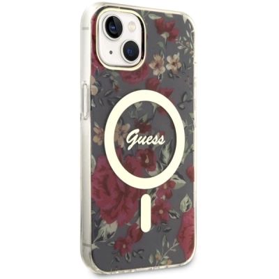 4. Etui Guess Flower MagSafe na iPhone 14 - zielone