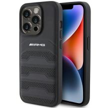 Etui Mercedes AMG Leather Debossed Lines  naiPhone 15 Pro Max - czarne