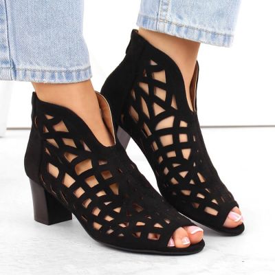 6. Zamszowe botki M.Daszyński W SAN32A czarne