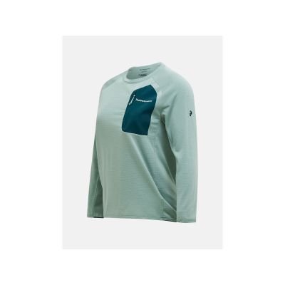 3. Bluza damska PEAK PERFORMANCE W Freelight Polartec Power Grid Crew kolor zielony