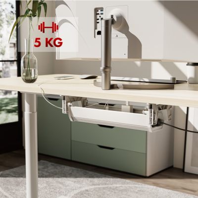 5. MACLEAN ORGANIZER PODBIURKOWY NA KABLE/ PRZEDŁUŻACZ, MAX. OBCIĄŻENIE 5KG, BIAŁY MC-106 W
