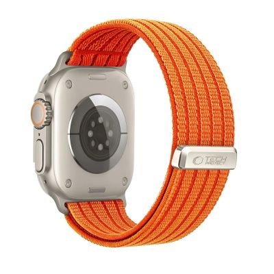 2. Pasek Tech-Protect Nylon Sport na Apple Watch 44 / 45 / 46 / 49 mm - pomarańczowy