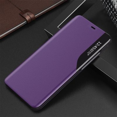 11. Eco Leather View Case elegancki futerał etui z klapką i funkcją podstawki iPhone 13 Pro fioletowy