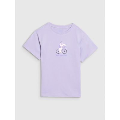 5. Dziewczęcy t-shirt z nadrukiem 4F4FJRSS25TTSHF2645-52S