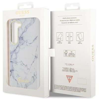 8. Etui Guess Marble Collection na Samsung Galaxy S23+ - białe