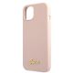 5. Etui Guess Silicone Script Gold Logo MagSafe na iPhone 13 - jasnoróżowe