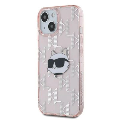 2. Etui Karl Lagerfeld IML Choupette Head & Monogram na iPhone 13 - różowe