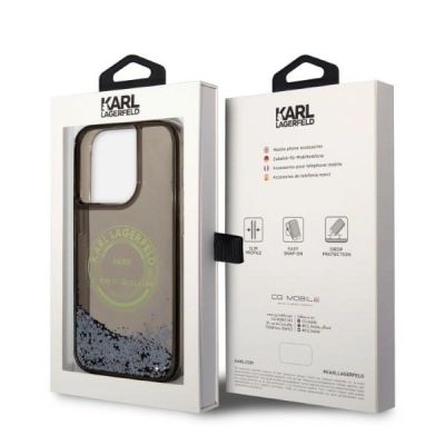 8. Etui Karl Lagerfeld Liquid Glitter RSG na iPhone 14 Pro - czarne