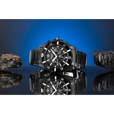 5. Zegarek Męski Giewont Chronograph Sapphire Czarny GW3970-B4