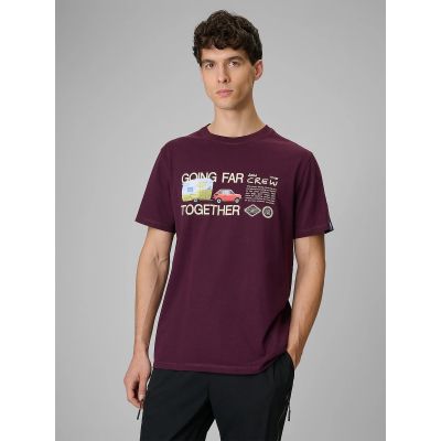 T-shirt regular z nadrukiem męski 4F 4FRSS26TTSHM3810-50S