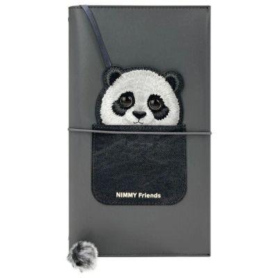 2. Zestaw Nimmy Big Eyed Pet 2.0 Panda 2w1 notatnik + długopis - czarny