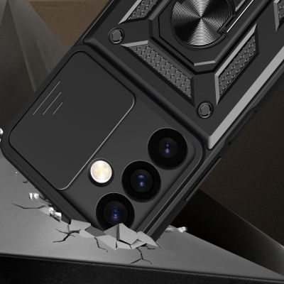 4. Etui Hybrid Armor Camshield do Samsung Galaxy S24+ pancerne z osłoną na aparat - czarne