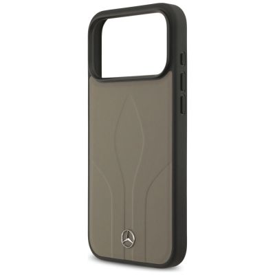 6. Etui Mercedes Leather The Move MagSafe na iPhone 17 Pro Max - beżowe