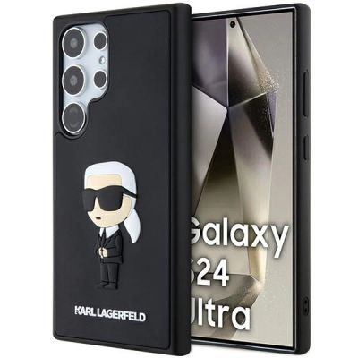 Etui Karl Lagerfeld 3D Rubber Ikonik na Samsung Galaxy S24 Ultra - czarne