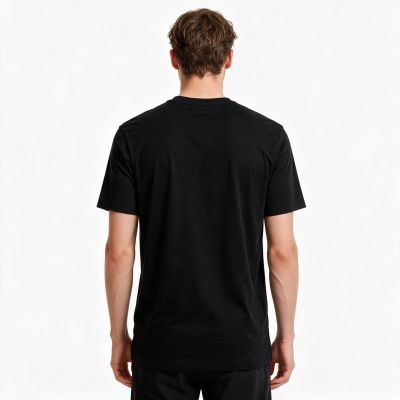 3. Paul&Shark T-shirt bawełniany męski czarny - model 26411035-11, klasyczny krój, wysokiej jakości bawełna