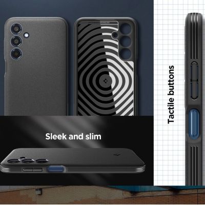 10. Etui Spigen Essential SandBlast na Samsung Galaxy M35 5G - czarne