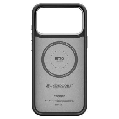3. Etui Spigen Enzo Aramid "T" MagSafe na iPhone 17 Pro Max - czarno-srebrne