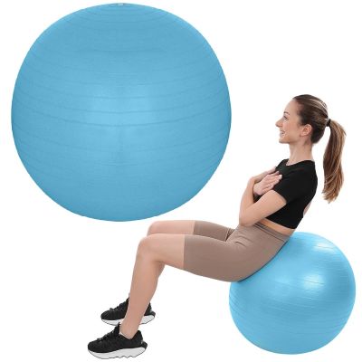 13. PIŁKA GIMNASTYCZNA DO ĆWICZEŃ FITNESS 65CM ANTIBURST NIEBIESKA