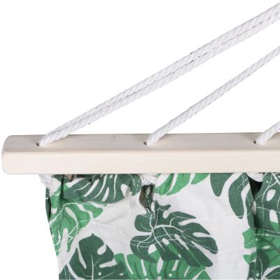 8. HAMAK OGRODOWY 2 OSOBOWY 200X150CM Z DRĄŻKIEM I  Z FRĘDZLAMI MIAMI NATURA JUNGLE