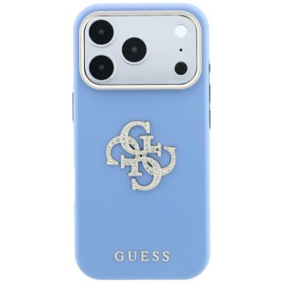 3. Etui Guess Smooth & Big Strass Logo na iPhone 18 Pro / 17 Pro - niebieskie