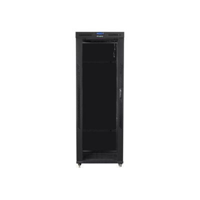 2. LANBERG SZAFA STOJĄCA RACK 19" 42U 800X1000 DRZWI SZKLANE LCD CZARNA FF01-8042-12BL (FLAT PACK)
