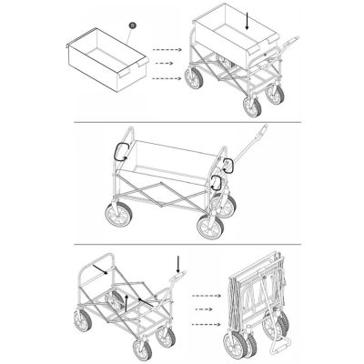 10. WÓZEK TURYSTYCZNO PLAŻOWY DELUXE SKŁADANY 66x48x90CM Z UCHWYTEM NIEBIESKI