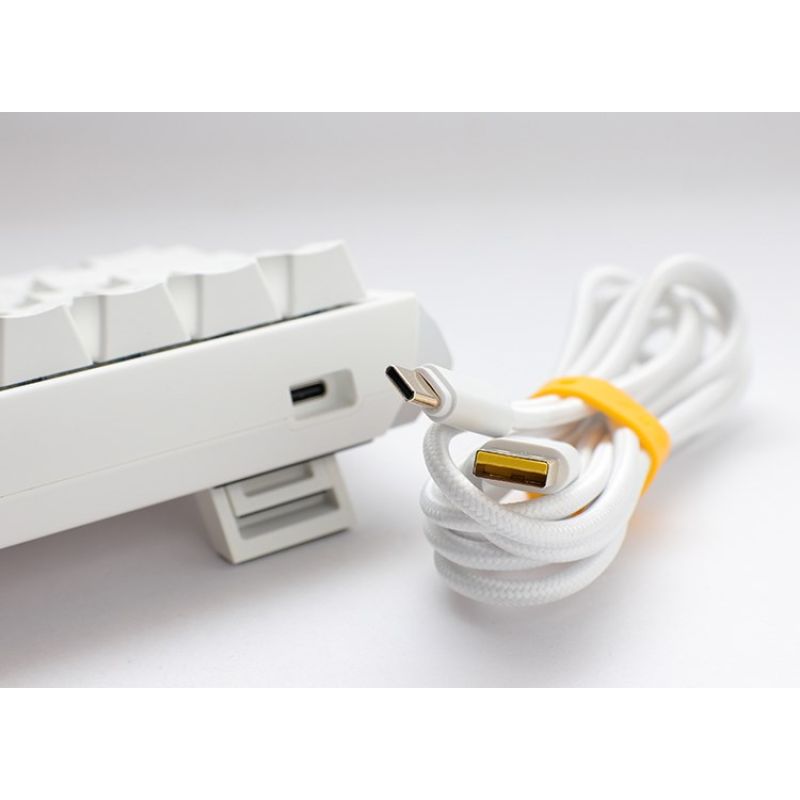 6. Ducky One 3 Classic Pure White SF klawiatura Gaming USB Niemiecki Biały