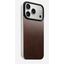 NOMAD Magnetic Leather Back - nakładka magnetyczna na iPhone 18 Pro / 17 Pro kompatybilna z MagSafe, skóra Horween (rustic brown)