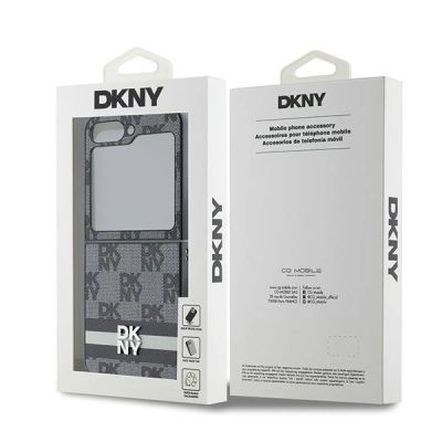 8. Etui DKNY Chequered Pattern Printed Stripes na Samsung Galaxy Z Flip 6 - czarne