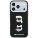 3. Etui Karl Lagerfeld Saffiano with Karl & Choupette Heads Pins & Logo na iPhone 18 Pro / 17 Pro - czarne