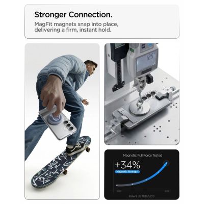10. Etui Spigen Ultra Hybrid S Mag MagSafe na Samsung Galaxy S26 - przezroczysto-białe