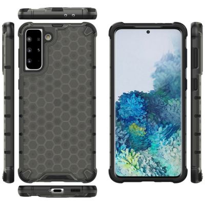 12. Honeycomb etui pancerny pokrowiec z żelową ramką Samsung Galaxy S21+ 5G (S21 Plus 5G) czarny