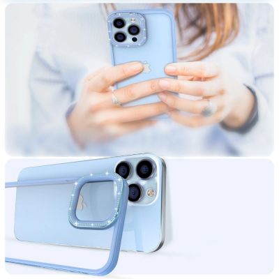 8. Kingxbar Sparkle Series etui iPhone 13 Pro z kryształami obudowa pokrowiec na tył plecki niebieski