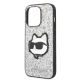 6. Etui Karl Lagerfeld Glitter Choupette Patch na iPhone 14 Pro - srebrne