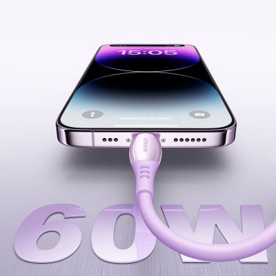 7. Kabel Joyroom S-A59 Vibrant Series 60W USB-C - USB-C 1,2m - fioletowy