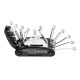 12. Zestaw narzędzi Wozinsky WMZ-01N multitool rowerowy 16w1 pompka klucze zestaw do dętek - czarny