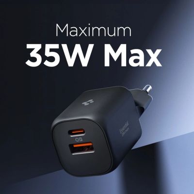 5. Ładowarka sieciowa Spigen Essential EE352EU USB-C / USB-A 35W - czarna
